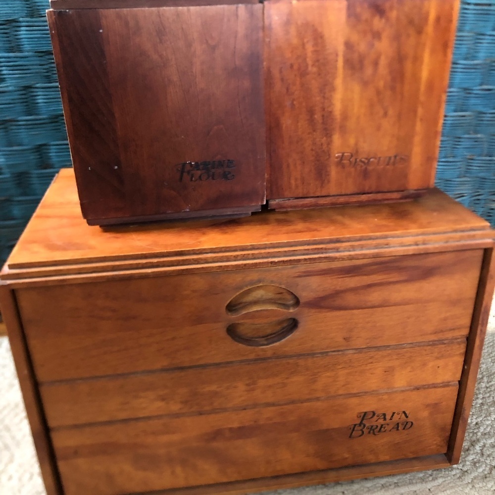 Vtg MCM Baribocraft Wooden Kitchen Storage Set